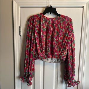 Floral pleated bubbled top- Small